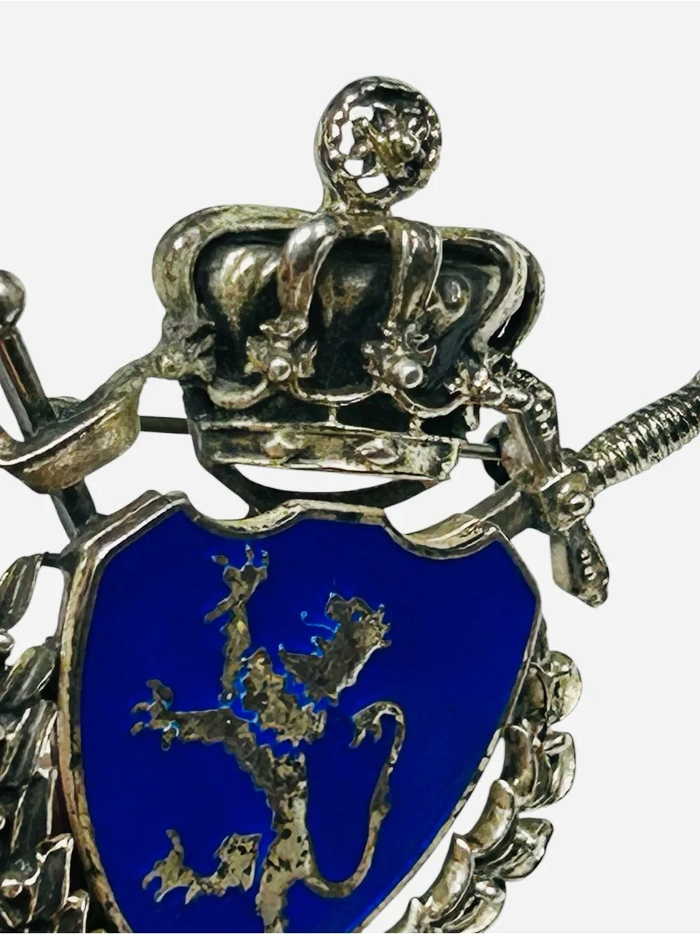 Vintage 1930’s Sterling Enamel Heraldic Estonian Lion Rampant Brooch